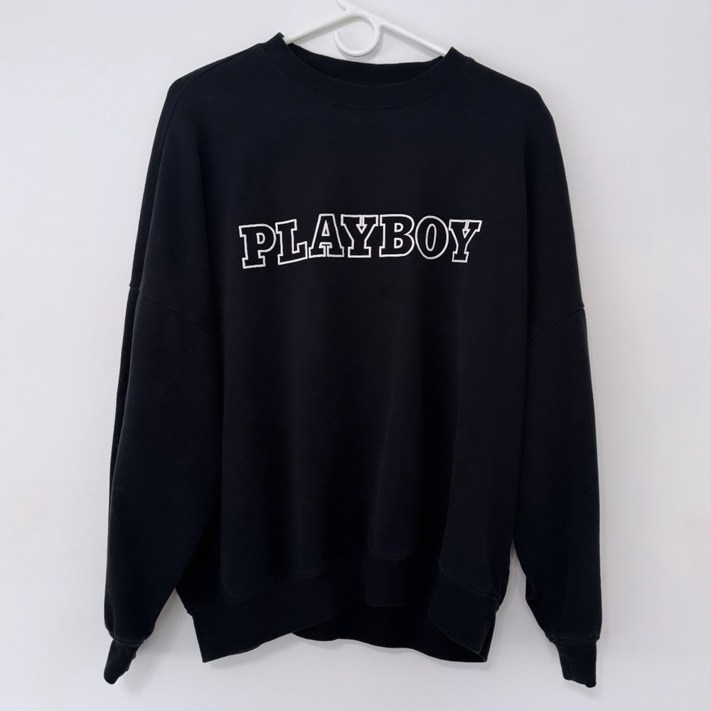 Playboy x Pacsun, black/white, crewneck/sweater, XSmall